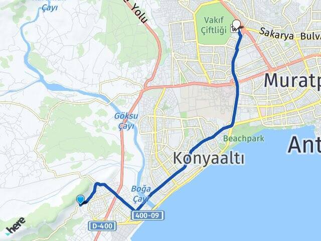 Çakırlar Antalya Otogarı Arası Kaç Km - Yol Tarifi