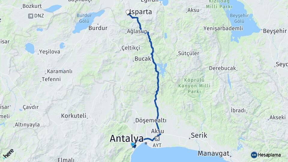 Çakırlar Isparta Arası Kaç Km - Yol Tarifi