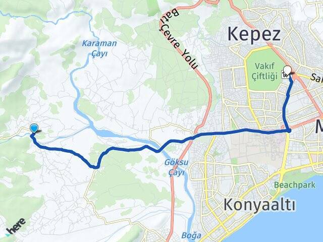 Çamlıbel Antalya Otogarı Arası Kaç Km - Yol Tarifi