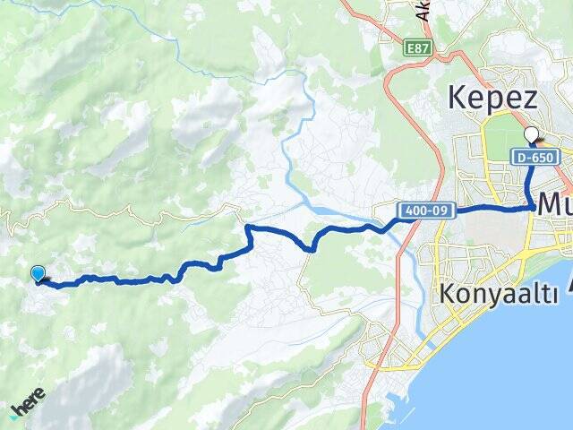 Geyikbayırı Antalya Otogarı Arası Kaç Km - Yol Tarifi
