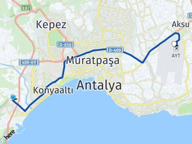 Hurma Antalya Havalimanı Arası Kaç Km - Yol Tarifi