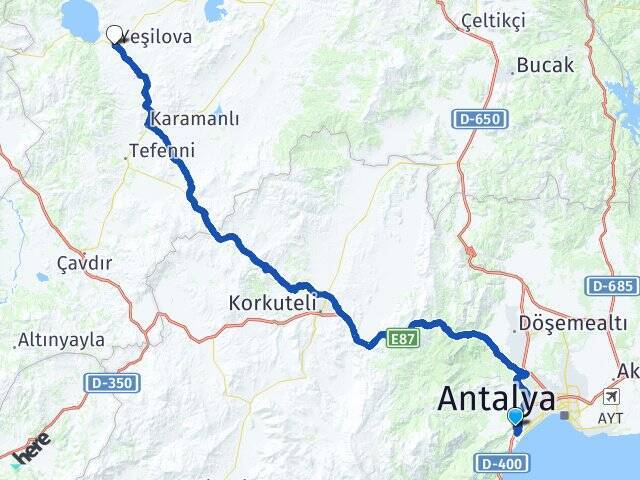 Hurma Yeşilova Arası Kaç Km - Yol Tarifi