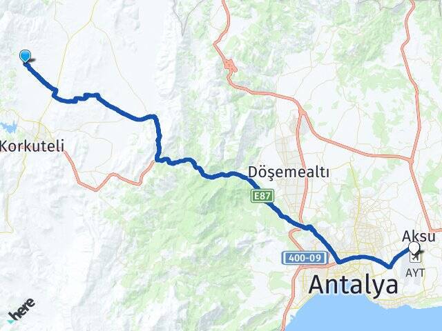 Akyar Antalya Havalimanı Arası Kaç Km - Yol Tarifi