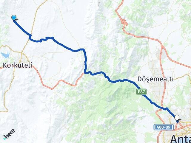 Akyar Antalya Otogarı Arası Kaç Km - Yol Tarifi
