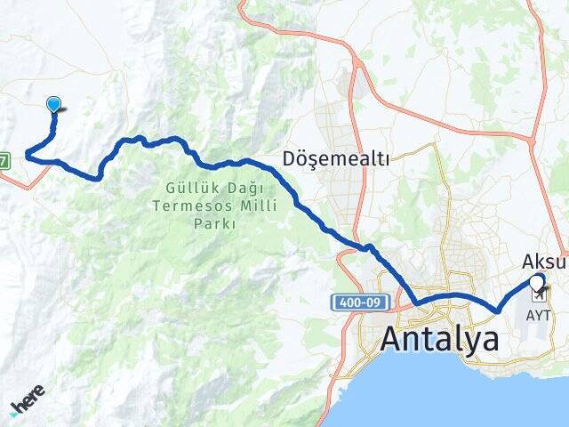 Bayat Antalya Havalimanı Arası Kaç Km - Yol Tarifi