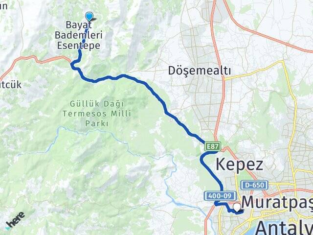 Bayatbademleri Akdeniz Üniversitesi Arası Kaç Km - Yol Tarifi