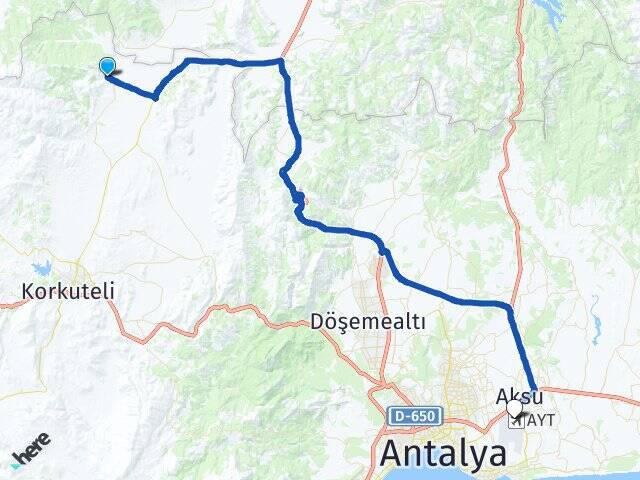 Çomaklı Antalya Havalimanı Arası Kaç Km - Yol Tarifi