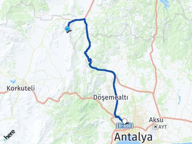 Çukurca Antalya Otogarı Arası Kaç Km - Yol Tarifi