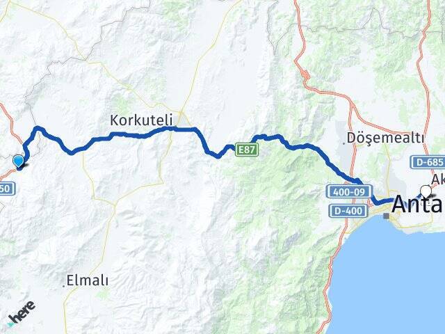 Kayabaş Antalya Havalimanı Arası Kaç Km - Yol Tarifi