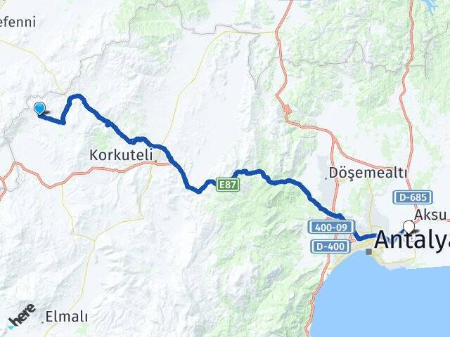 Kırkpınar Antalya Havalimanı Arası Kaç Km - Yol Tarifi