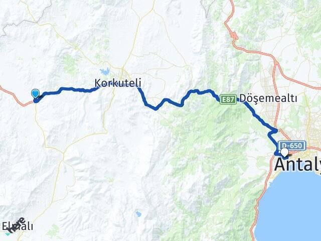 Kızılcadağ Akdeniz Üniversitesi Arası Kaç Km - Yol Tarifi