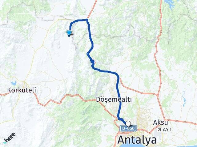 Leylek Antalya Otogarı Arası Kaç Km - Yol Tarifi