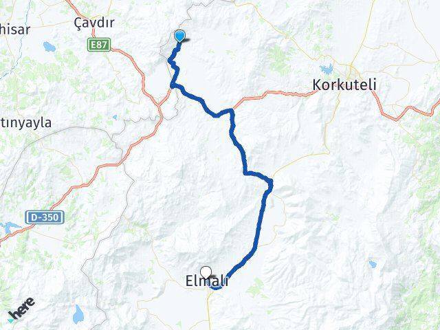 Osmankalfalar Elmalı Arası Kaç Km - Yol Tarifi