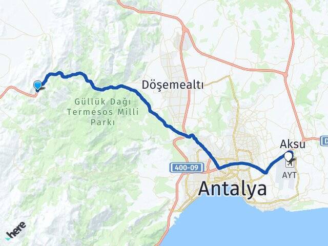 Söğütcük Antalya Havalimanı Arası Kaç Km - Yol Tarifi