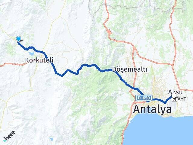 Sülekler Antalya Havalimanı Arası Kaç Km - Yol Tarifi