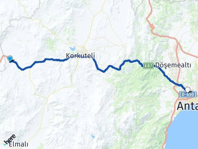 Yeşiloba Antalya Otogarı Arası Kaç Km - Yol Tarifi