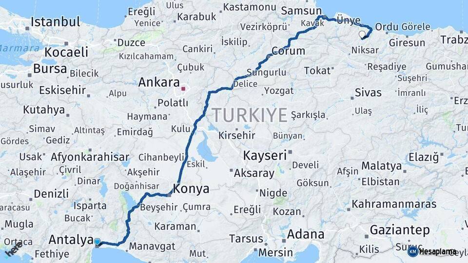 Antalya Kumru Arası Kaç Km - Yol Tarifi