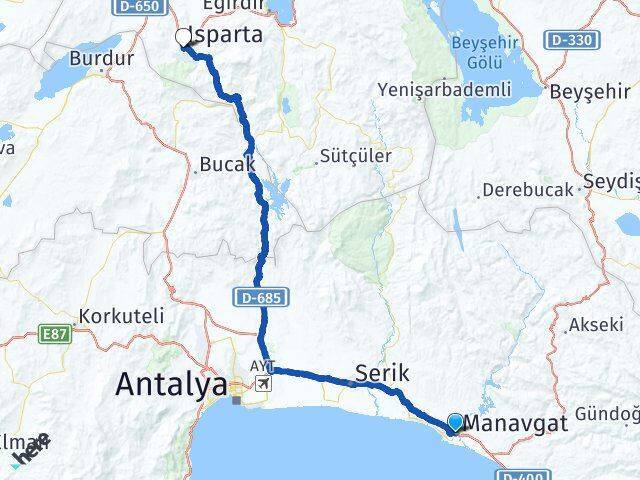 Bahçelievler Isparta Arası Kaç Km - Yol Tarifi
