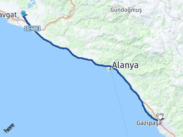Çeltikçi Gazipaşa Alanya Havalimanı Arası Kaç Km - Yol Tarifi