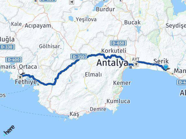 Çolaklı Dalaman Arası Kaç Km - Yol Tarifi
