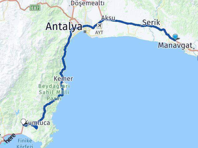 Çolaklı Kumluca Arası Kaç Km - Yol Tarifi