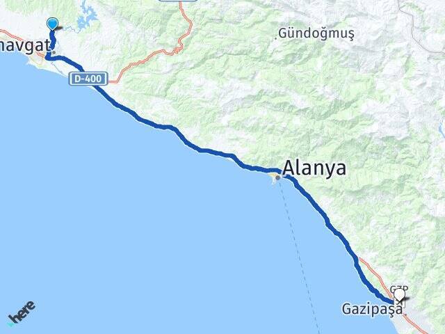 Dikmen Gazipaşa Alanya Havalimanı Arası Kaç Km - Yol Tarifi