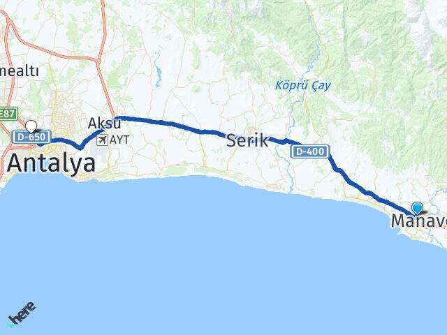 Kavaklı Antalya Otogarı Arası Kaç Km - Yol Tarifi