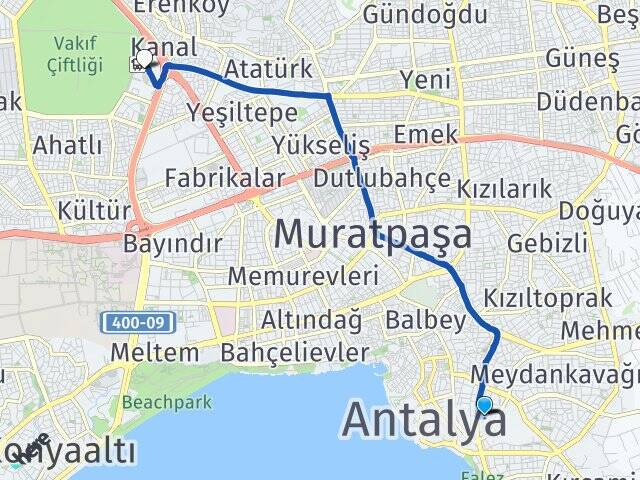 Demircikara Antalya Otogarı Arası Kaç Km - Yol Tarifi