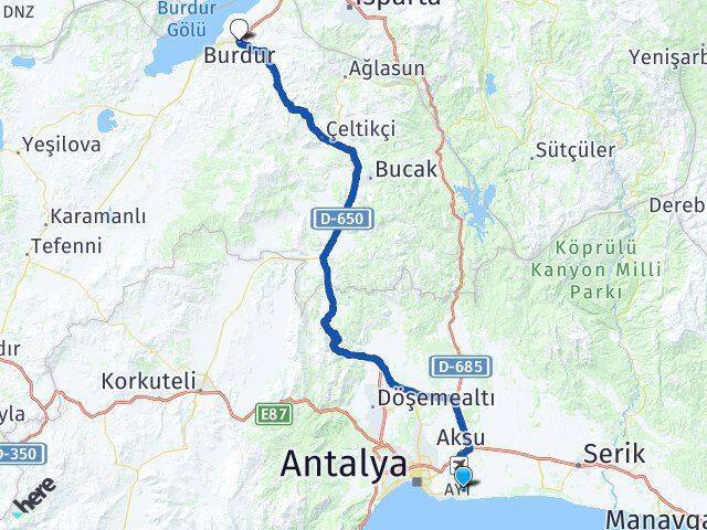 Ermenek Burdur Arası Kaç Km - Yol Tarifi