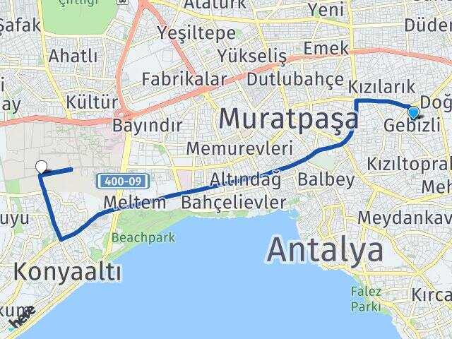 Gebizli Akdeniz Üniversitesi Arası Kaç Km - Yol Tarifi