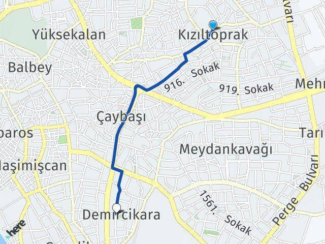 Kızıltoprak Demircikara Arası Kaç Km - Yol Tarifi