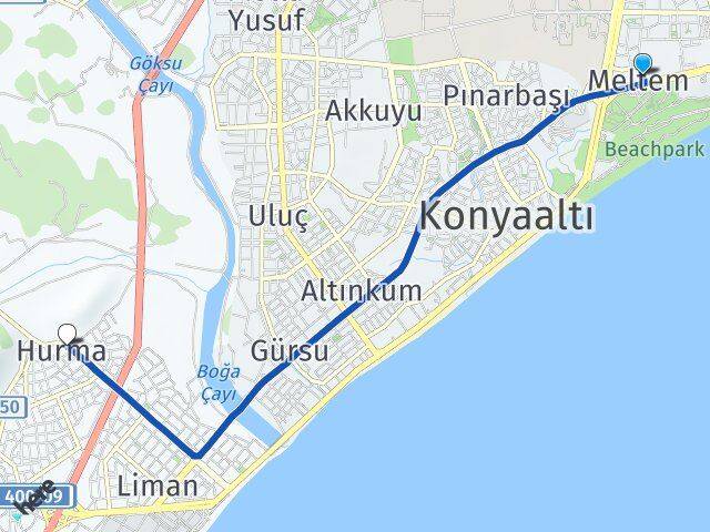 Meltem Hurma Arası Kaç Km - Yol Tarifi