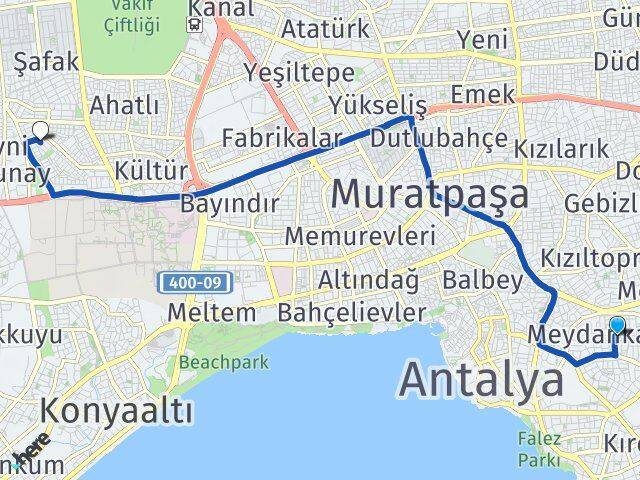 Meydankavağı Yeşilyurt Arası Kaç Km - Yol Tarifi
