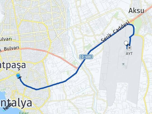 Yüksekalan Antalya Havalimanı Arası Kaç Km - Yol Tarifi