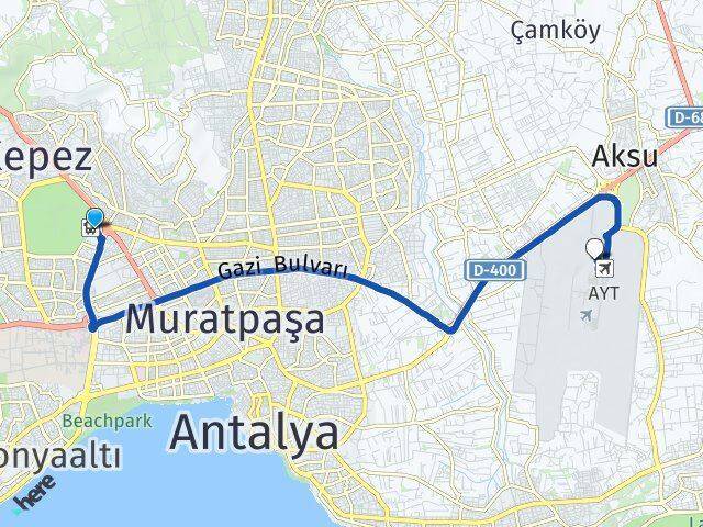 Antalya Otogarı Antalya Havalimanı Arası Kaç Km - Yol Tarifi