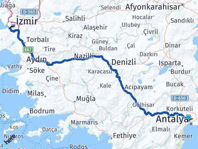 Antalya Otogarı Balçova Arası Kaç Km - Yol Tarifi
