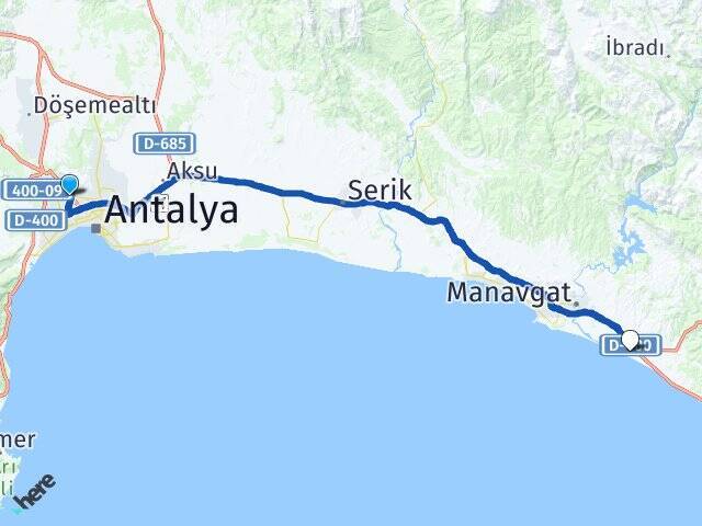 Antalya Otogarı Kızılağaç Arası Kaç Km - Yol Tarifi
