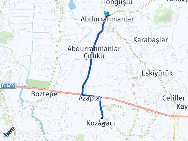Abdurrahmanlar Kozağacı Arası Kaç Km - Yol Tarifi