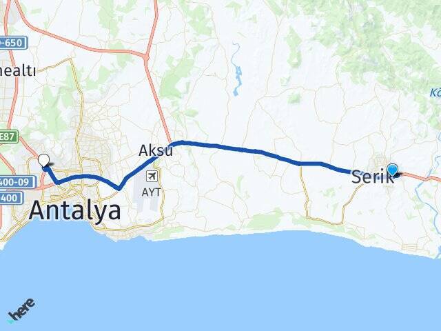 Akçaalan Antalya Otogarı Arası Kaç Km - Yol Tarifi