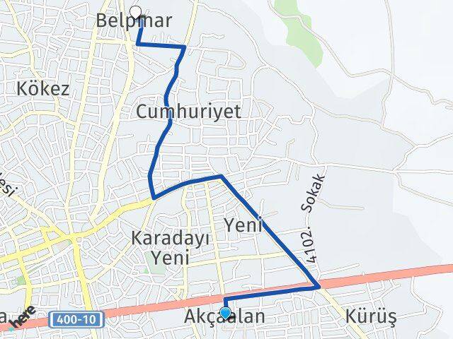Akçaalan Belpınar Arası Kaç Km - Yol Tarifi