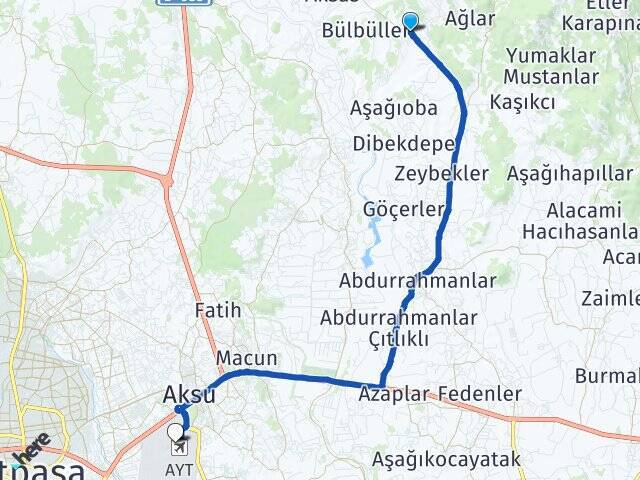 Gebiz Antalya Havalimanı Arası Kaç Km - Yol Tarifi