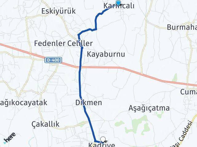Karıncalı Kadriye Arası Kaç Km - Yol Tarifi