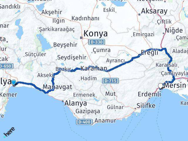 Antalya Yenişehir Arası Kaç Km - Yol Tarifi