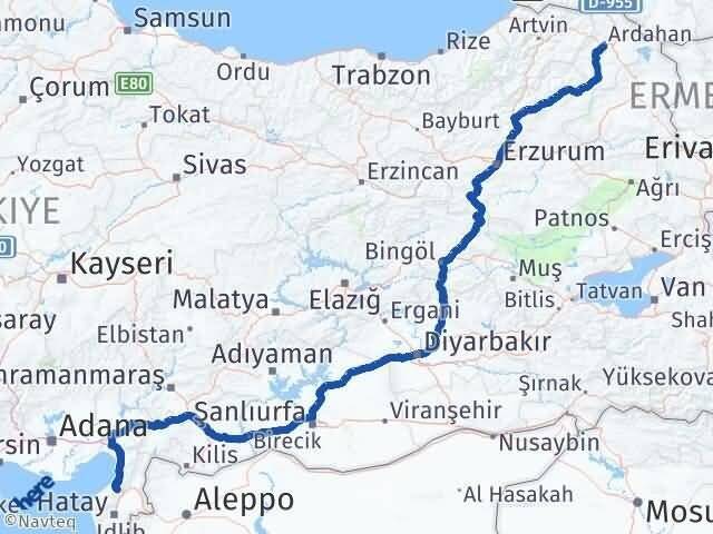 Ardahan Belen Hatay Arası Kaç Km - Yol Haritası