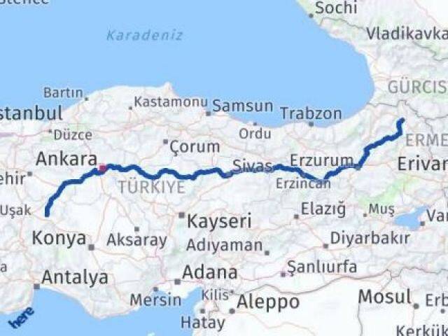 Ardahan Bolvadin Afyonkarahisar Arası Kaç Km - Yol Haritası