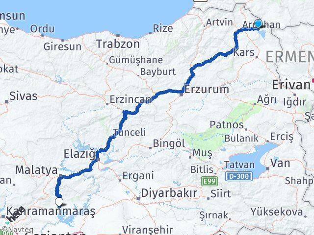 Ardahan Çıldır Adıyaman Arası Kaç Km - Yol Haritası