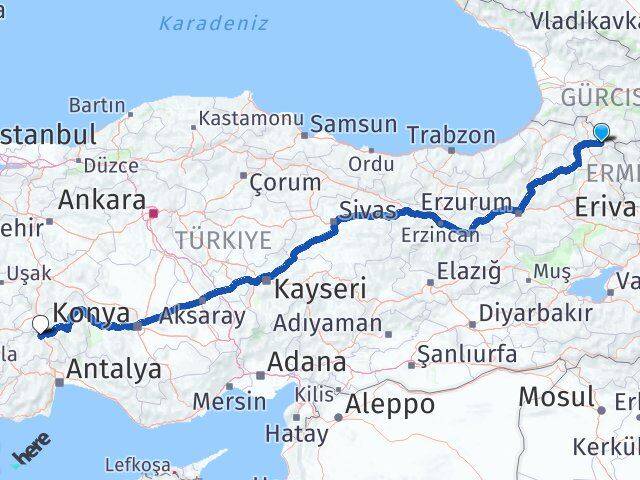 Ardahan Çıldır Burdur Arası Kaç Km - Yol Haritası