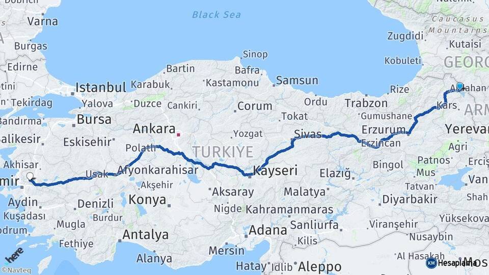 Ardahan Çıldır Manisa Arası Kaç Km - Yol Haritası