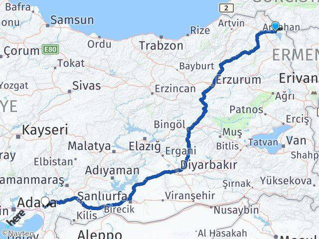 Ardahan Çıldır Osmaniye Arası Kaç Km - Yol Haritası