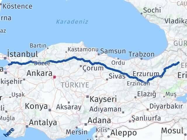 Ardahan Göle Yalova Arası Kaç Km - Yol Haritası
